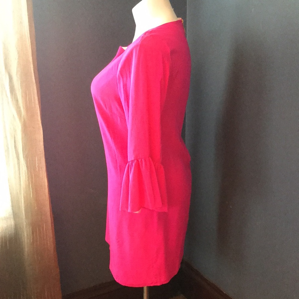 Julie Brown NYC 100% silk bright pink dress size12 - Picture 2 of 5